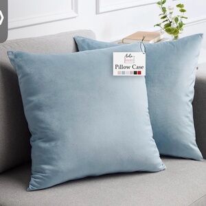 Elegant Light Blue Velvet Pillowcase